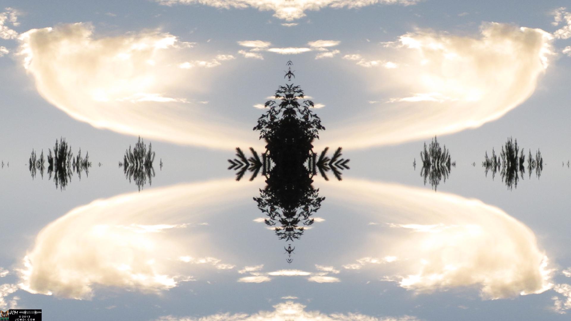 Quadroscopic Angel/Ghost clouds and sunset